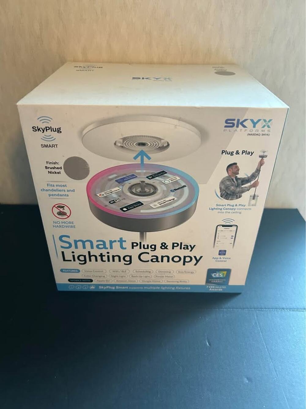 SKYX SkyPlug 5912-BN Smart Chandelier Ceiling Light Adapter Brushed Nickel